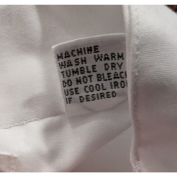 Vintage 90s Tuxedo Shirt White Floral Metallic Print Men's Size S 14 14-1/2 - Picture 6 of 7